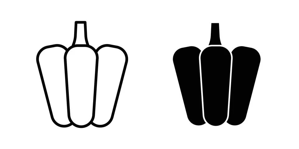 Capsicum icon set. Vector EPS 10 Stock Illustration