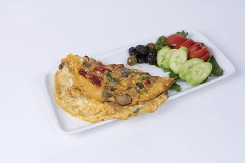 Capsicum-Mushroom Omelet Foto stock