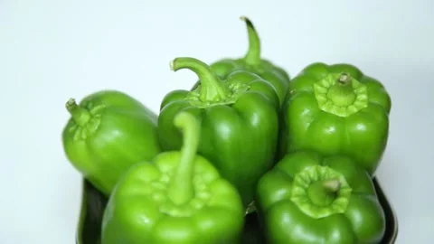 Capsicum or green bell pepper Stock Footage 153428958
