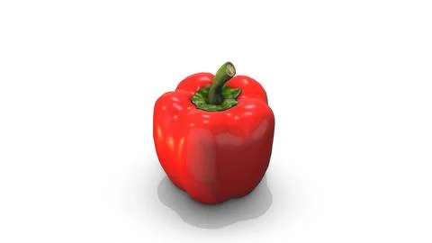 Capsicum Rotation on a White Background Stock Illustration