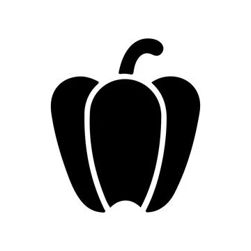 Capsicum silhouette icon vector on a white background Stock Illustration