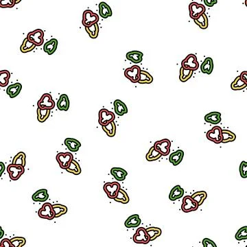 Capsicum slice food cut vector seamless pattern Illustrazione stock