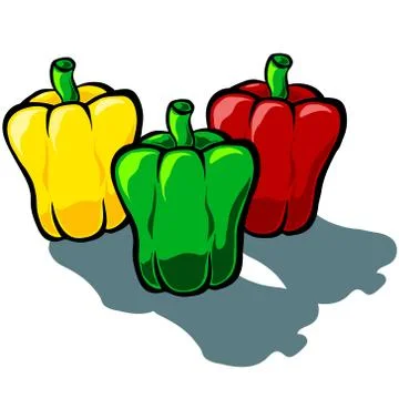 Capsicum Tri Color Illustrazione stock