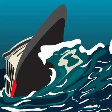 Capsized cruise ship Stock Illustration