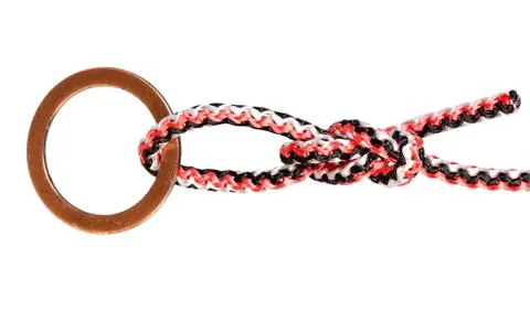 Capstan knot and loop tied on synthetic rope Stock Photos