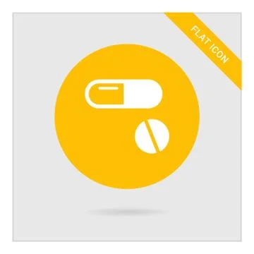 Capsule and pill icon Stock Illustration