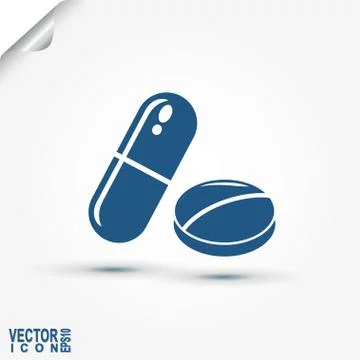 Capsule and Pill medicament - vector illustration Stock Illustration