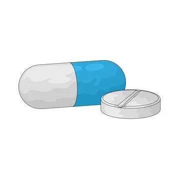 Capsule and tablet illustration Stock Illustration