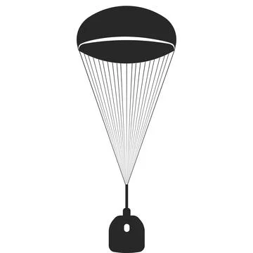 The capsule of an astronaut on a parachute. Stockillustratie