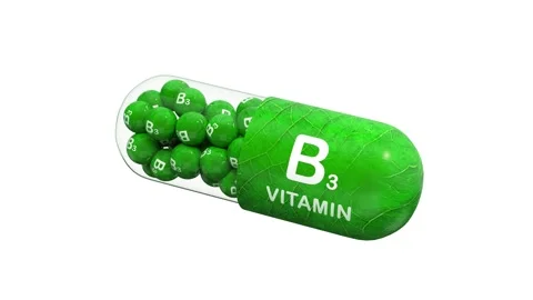 Capsule with B3 vitamins on white background. Isolated. 3D render Stock Footage 292797157
