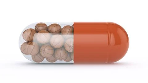 Capsule with basket balls Stock Illustration