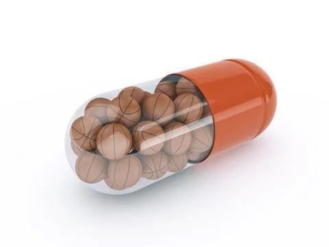 Capsule with basket balls Stock Illustration