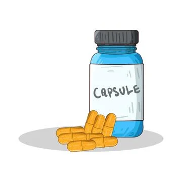 Capsule bottle illustration Stock Illustration