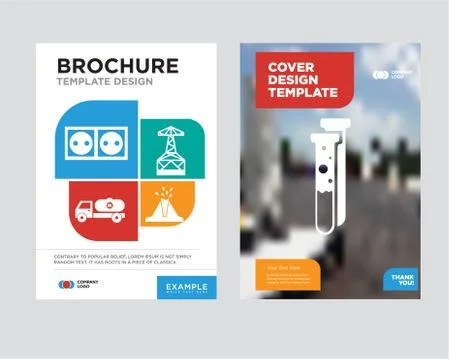 Capsule brochure flyer design template Stock Illustration