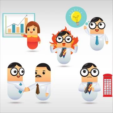 Capsule businessman set Stock Illustration