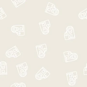 Capsule coffee machine line vector seamless pattern イラスト素材