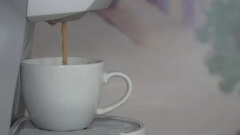 Capsule coffee machine making espresso Stock Footage 97497381