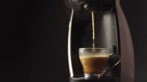 Capsule coffee maker preparing Italian espresso coffee Stock Footage 278091520