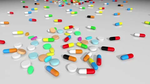 Capsule Drug 3d Background (Loop) Stock Footage 134878785