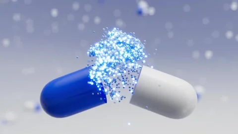 Capsule drug particle effect Stock Footage 313815204