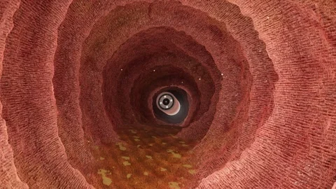 Capsule Endoscopy Journey Through the Small Intestine Seamless Loop Stock-Footage 347526282
