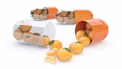 Capsule with fruit Stock Illustration