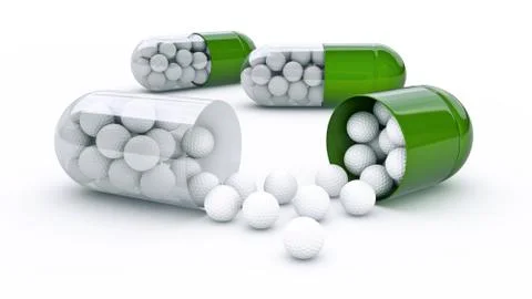 Capsule with golf balls Stock Illustration