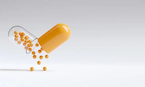 Capsule with Granules Stock Illustration