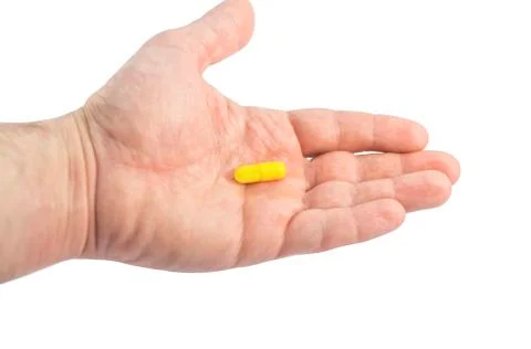 Capsule in hand 스톡 사진