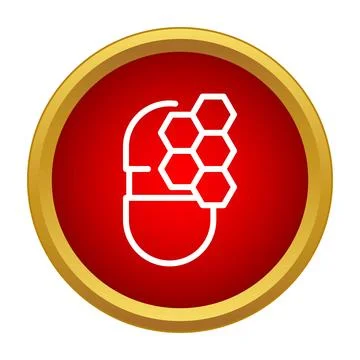 Capsule with honeycomb pattern symbolizing natural medicine Stock Illustration