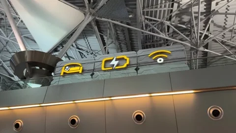 Capsule hotel at the airport Stock Footage 321190887