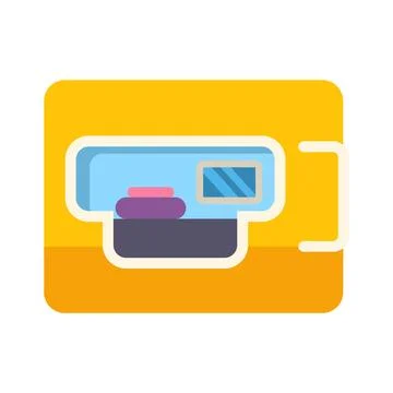 Capsule hotel sleeping pod accommodation illustration Stock Illustration