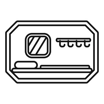 Capsule hotel sleeping pod interior icon Ilustração Stock