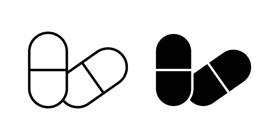 Capsule icon illustration vector, icon set for apps Stock Illustration