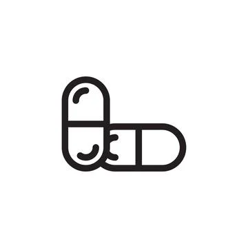 Capsule icon line design template isolated Stock Photos