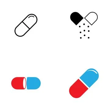 Capsule icon set vector Stock Illustration