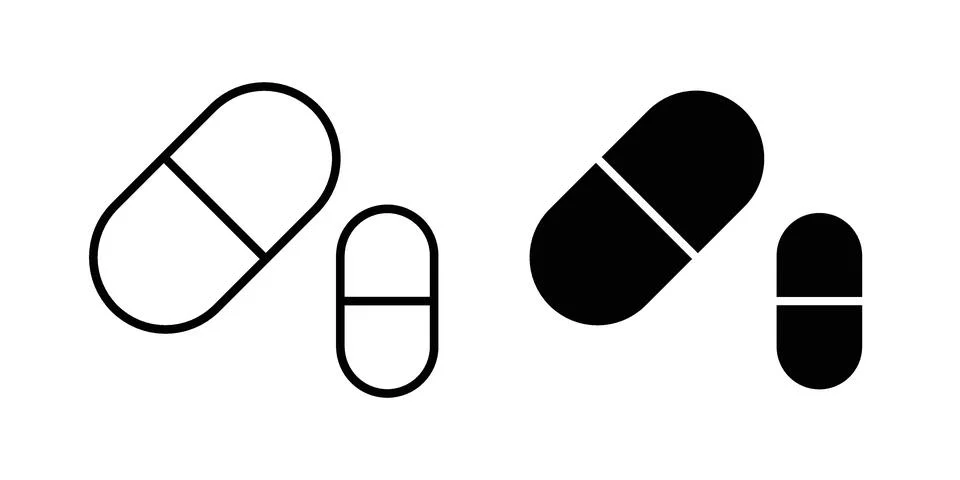 Capsule icon vector, illustration icon set Stock Illustration