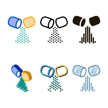 Capsule inside supplements icon vector mix Stock Illustration