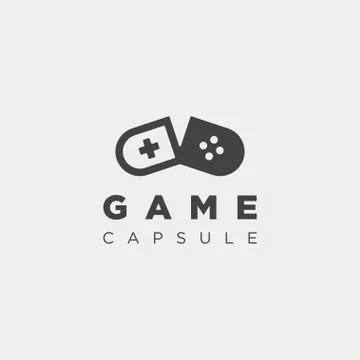 Capsule Joystick Logo Template Design Illustration Stock Illustration