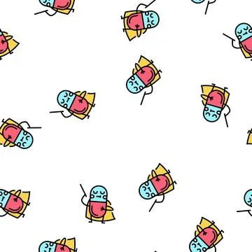 Capsule medical vector seamless pattern Stock Illustration