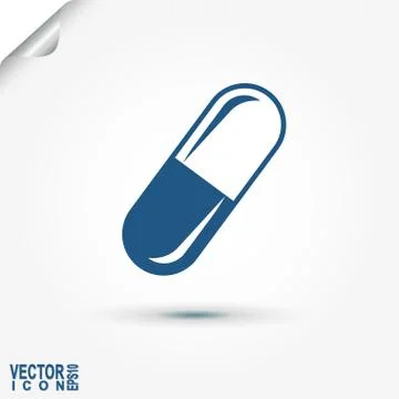Capsule medicament - vector illustration Stock Illustration