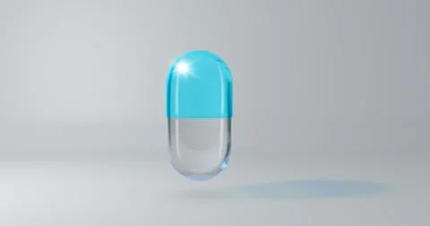 A capsule with medications or multivitamins. A transparent pill The concept of Stock Illustration
