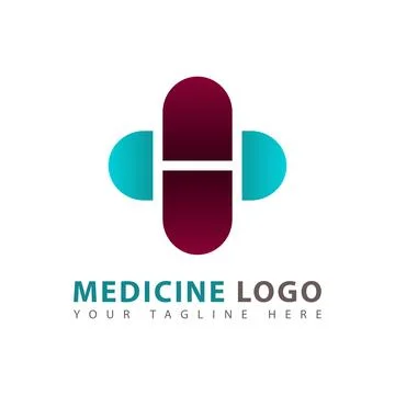 Capsule medicine logo Illustrazione stock