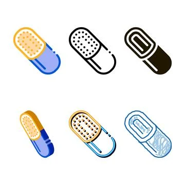 Capsule pack supplements icon vector Stock Illustration