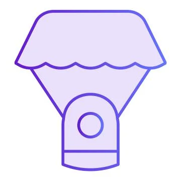 Capsule parachute flat icon. Space parachute violet icons in trendy flat style Stock Illustration