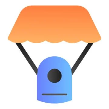 Capsule parachute flat icon. Space parachute color icons in trendy flat style Stockillustratie