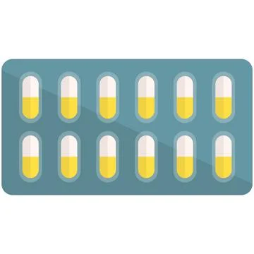 Capsule pill blister pack vector isolated on white Stock Illustration