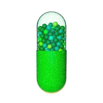 Capsule pill. Isolated on white background. Vector illustration. Иллюстрация
