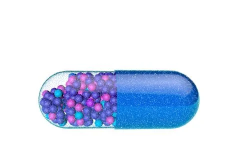 Capsule pill. Isolated on white background. Vector illustration. Stock Illustration