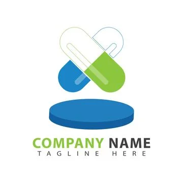 Capsule pill logo design template Stock Illustration